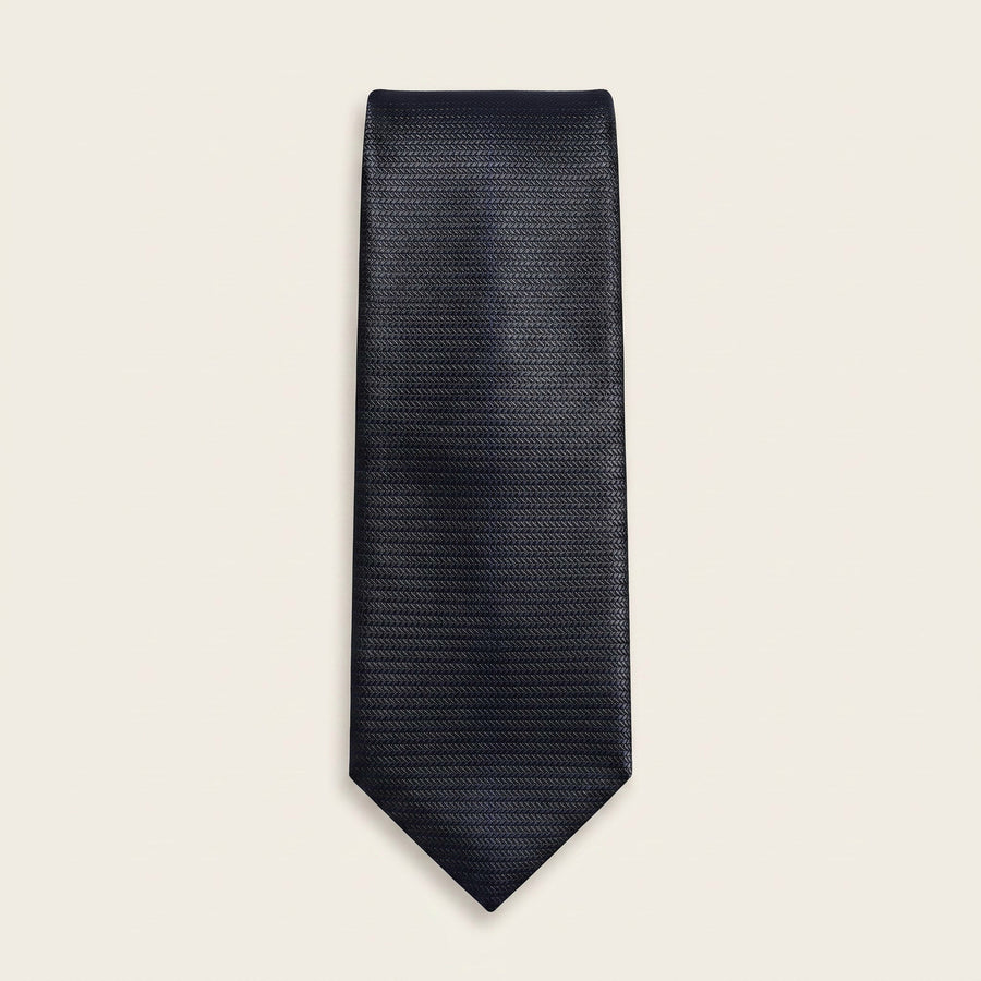 Black & Navy Woven Necktie
